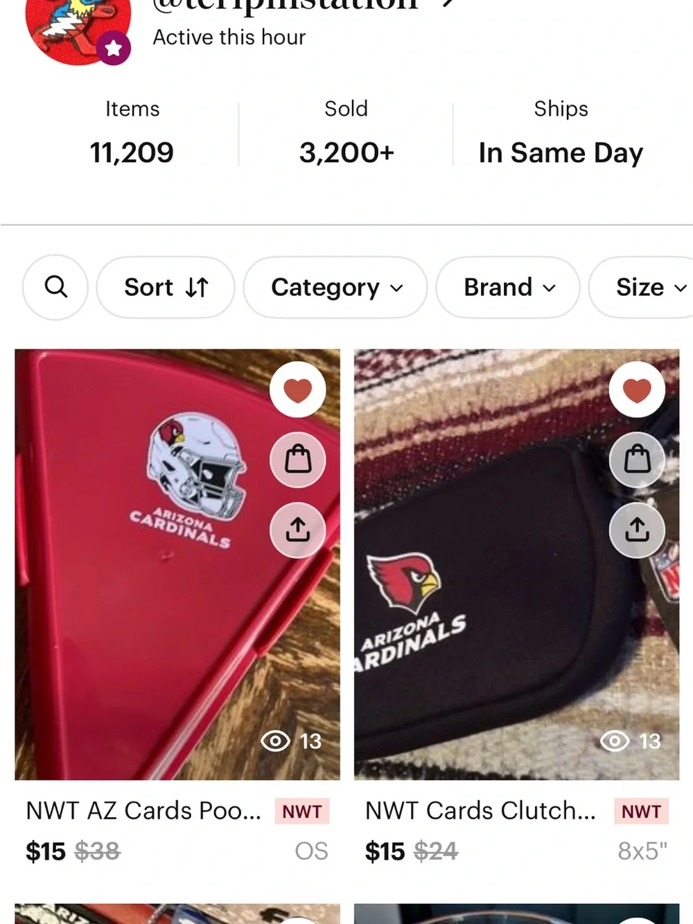 NWT AZ Cardinals 2-piece Case Bundle